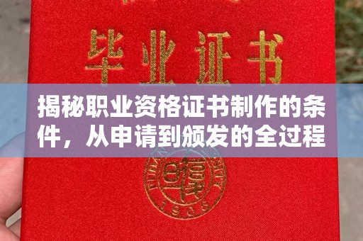 奉化揭秘职业资格证书制作的条件，从申请到颁发的全过程